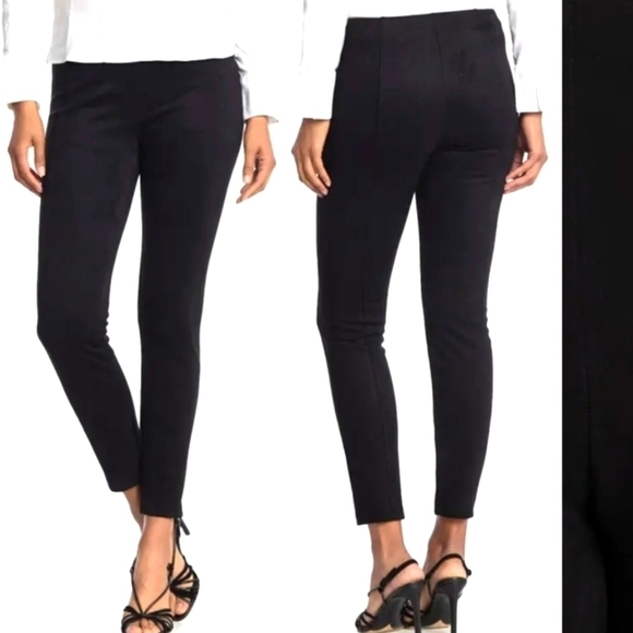 T TAHARI Women's Faux-Suede Seamed Pants - Picture 1 of 6